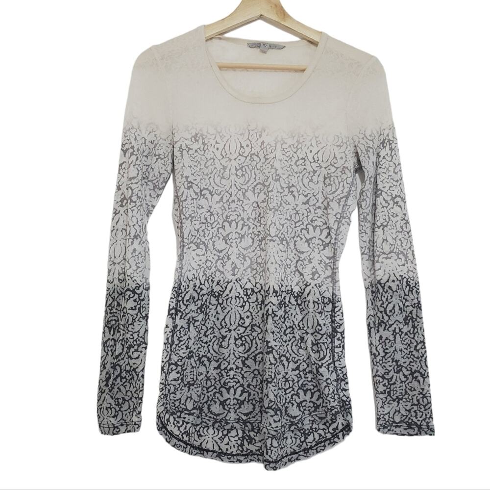 Athleta | Ombre Floral Fade Long Sleeve Lightweight Knit Top